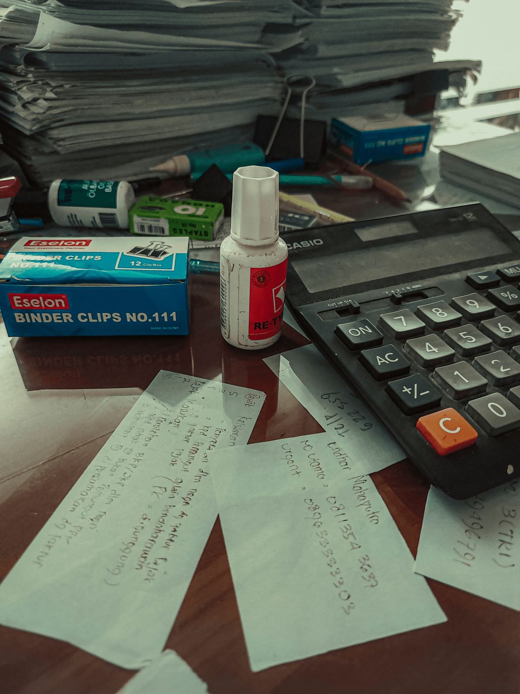 A busy accounting desk